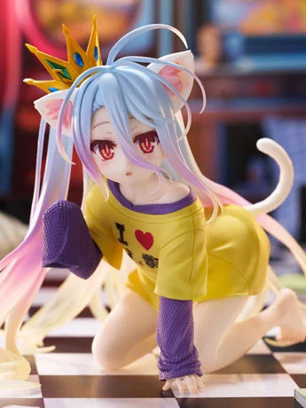 Taito No Game No Life Desktop Cute Shiro Cat Ear T-Shirt Ver. Figure