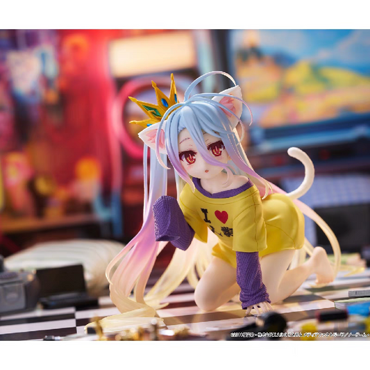 Taito No Game No Life Desktop Cute Shiro Cat Ear T-Shirt Ver. Figure