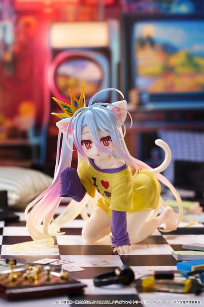 Taito No Game No Life Desktop Cute Shiro Cat Ear T-Shirt Ver. Figure