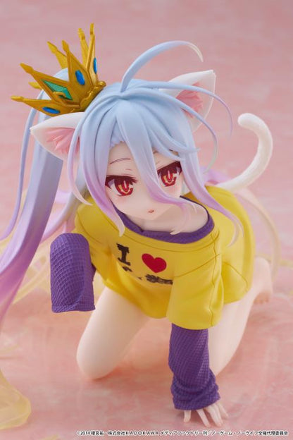 Taito No Game No Life Desktop Cute Shiro Cat Ear T-Shirt Ver. Figure