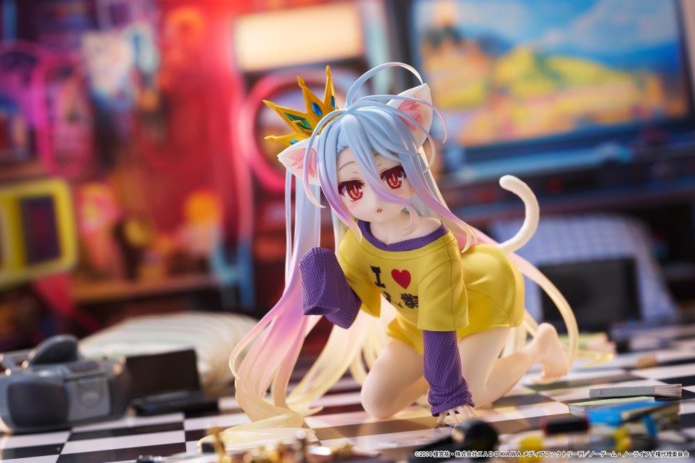 Taito No Game No Life Desktop Cute Shiro Cat Ear T-Shirt Ver. Figure