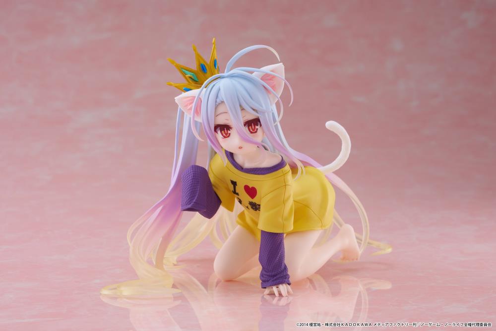 Taito No Game No Life Desktop Cute Shiro Cat Ear T-Shirt Ver. Figure