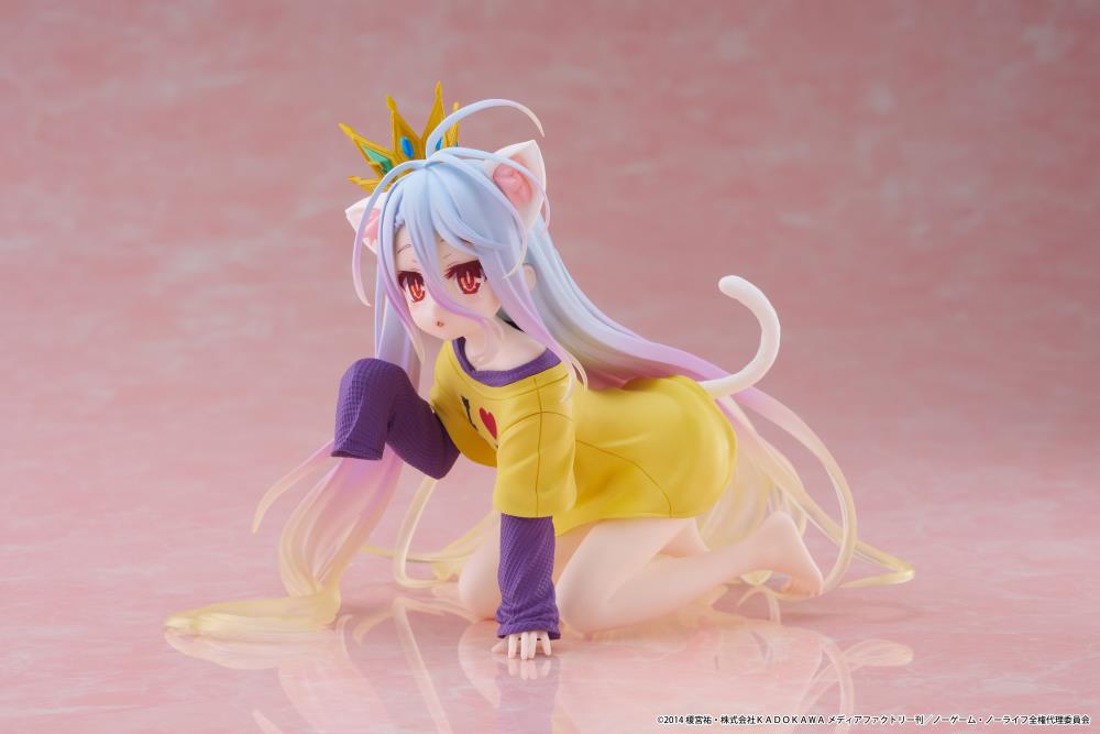 Taito No Game No Life Desktop Cute Shiro Cat Ear T-Shirt Ver. Figure
