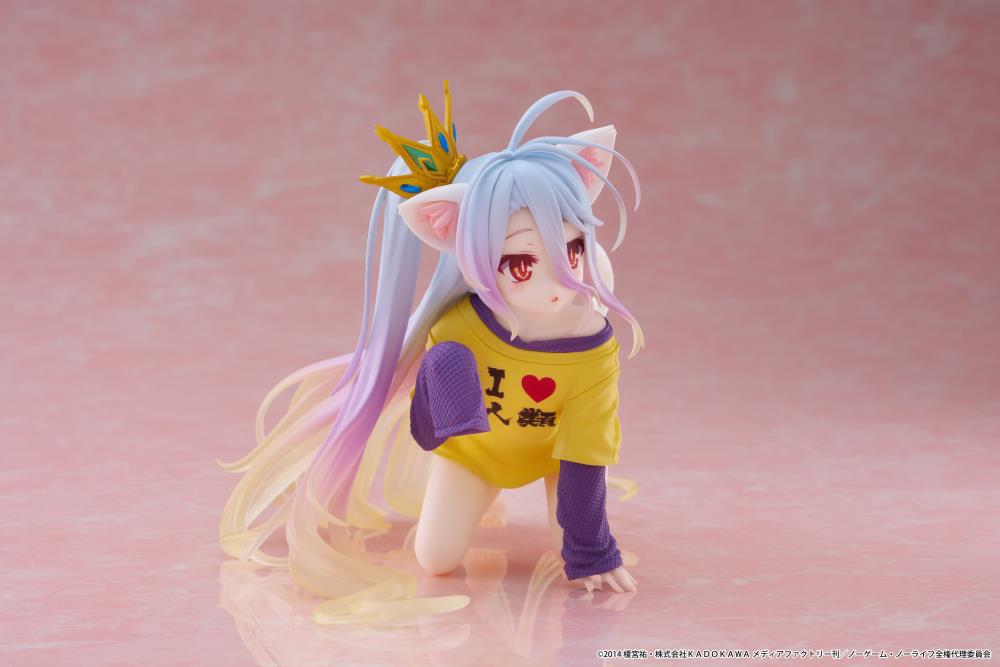Taito No Game No Life Desktop Cute Shiro Cat Ear T-Shirt Ver. Figure